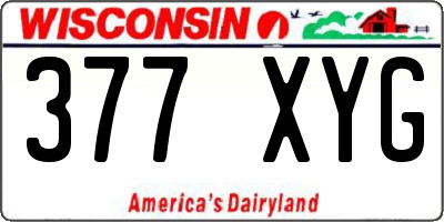 WI license plate 377XYG
