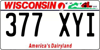 WI license plate 377XYI