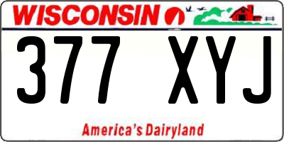 WI license plate 377XYJ