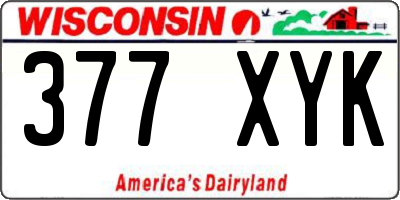 WI license plate 377XYK