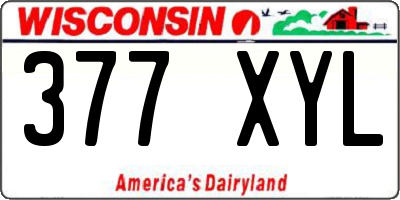 WI license plate 377XYL