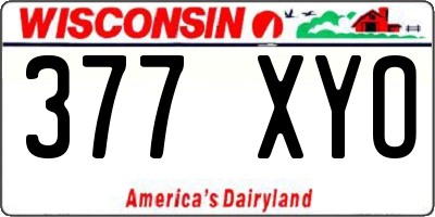 WI license plate 377XYO