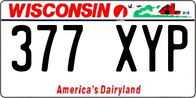 WI license plate 377XYP