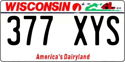 WI license plate 377XYS