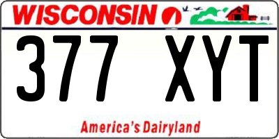 WI license plate 377XYT