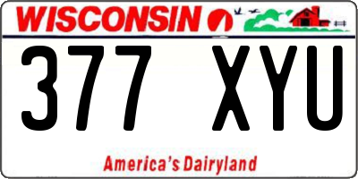 WI license plate 377XYU