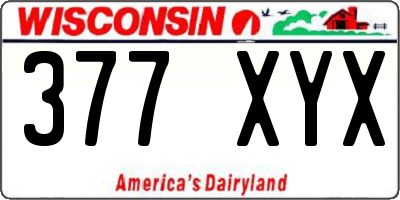 WI license plate 377XYX