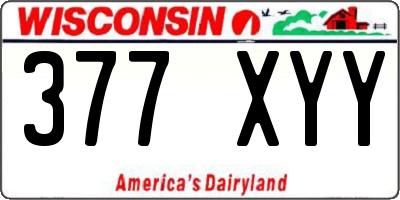 WI license plate 377XYY