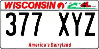 WI license plate 377XYZ