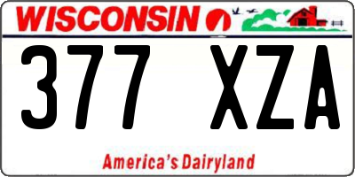 WI license plate 377XZA