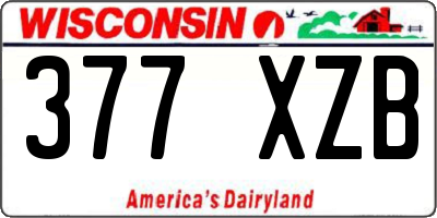 WI license plate 377XZB