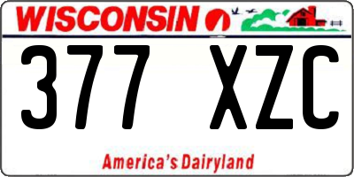 WI license plate 377XZC