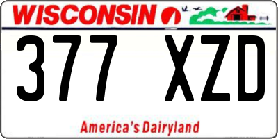 WI license plate 377XZD