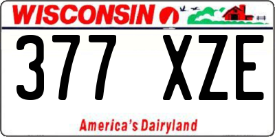 WI license plate 377XZE