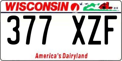 WI license plate 377XZF