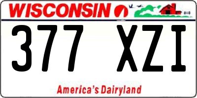 WI license plate 377XZI