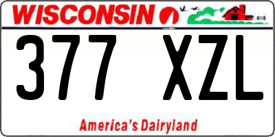 WI license plate 377XZL