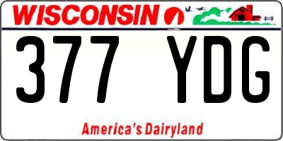 WI license plate 377YDG