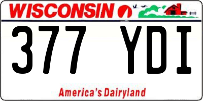 WI license plate 377YDI