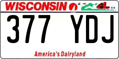 WI license plate 377YDJ