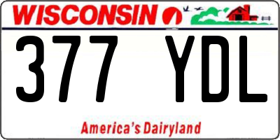 WI license plate 377YDL