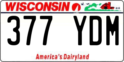 WI license plate 377YDM