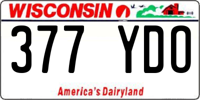 WI license plate 377YDO
