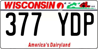 WI license plate 377YDP