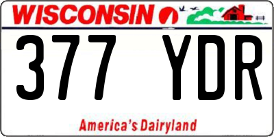 WI license plate 377YDR