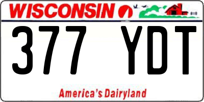 WI license plate 377YDT