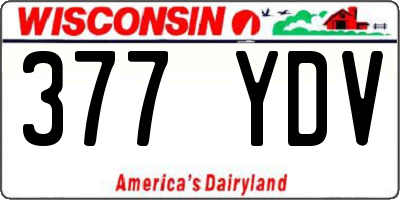 WI license plate 377YDV