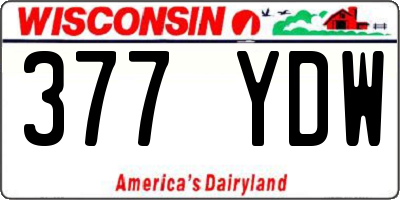 WI license plate 377YDW