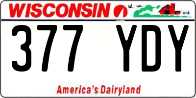 WI license plate 377YDY