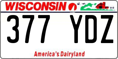 WI license plate 377YDZ