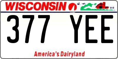 WI license plate 377YEE