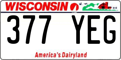 WI license plate 377YEG