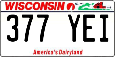 WI license plate 377YEI