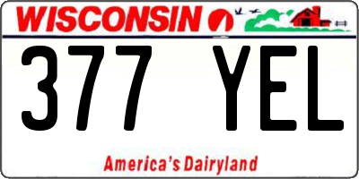 WI license plate 377YEL