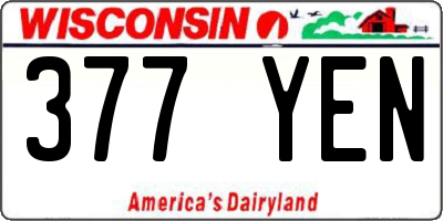 WI license plate 377YEN