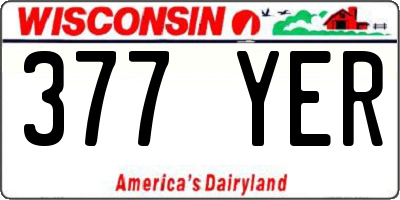 WI license plate 377YER