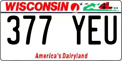WI license plate 377YEU