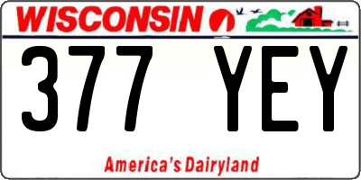 WI license plate 377YEY