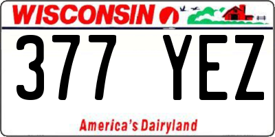 WI license plate 377YEZ
