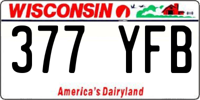 WI license plate 377YFB