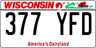 WI license plate 377YFD