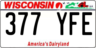 WI license plate 377YFE