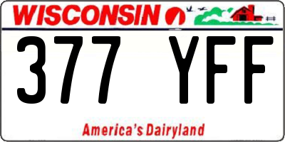 WI license plate 377YFF