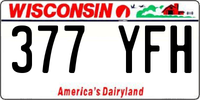 WI license plate 377YFH