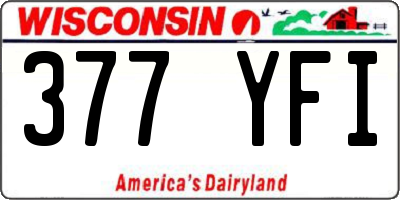 WI license plate 377YFI