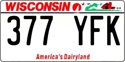 WI license plate 377YFK